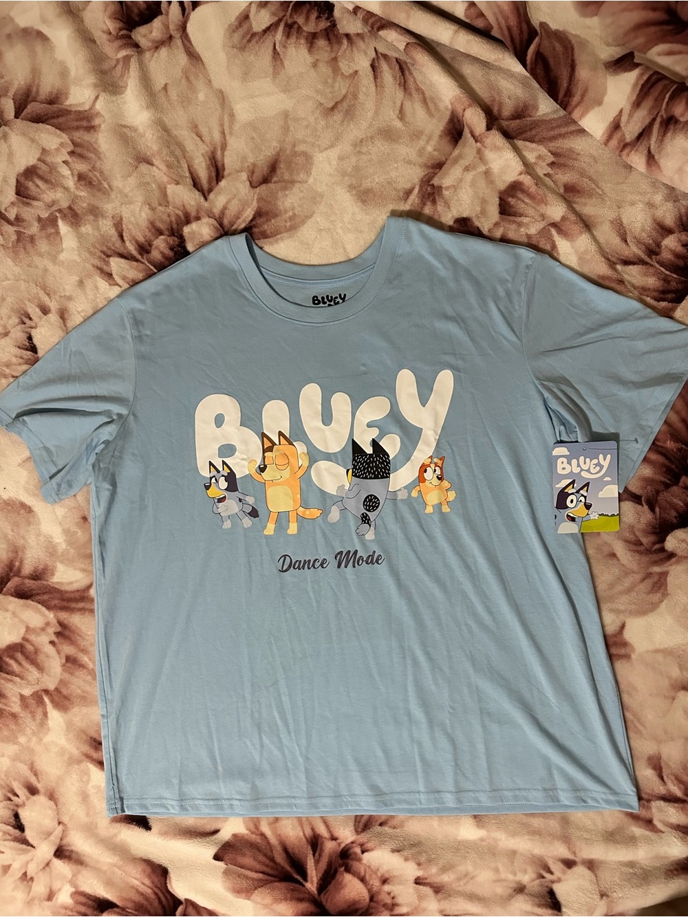 Bluey 'Dance Mode' Graphic Tee - Light Blue